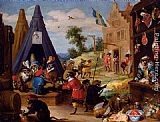 Festival) Paintings - A Festival Of Monkeys by David the Younger Teniers